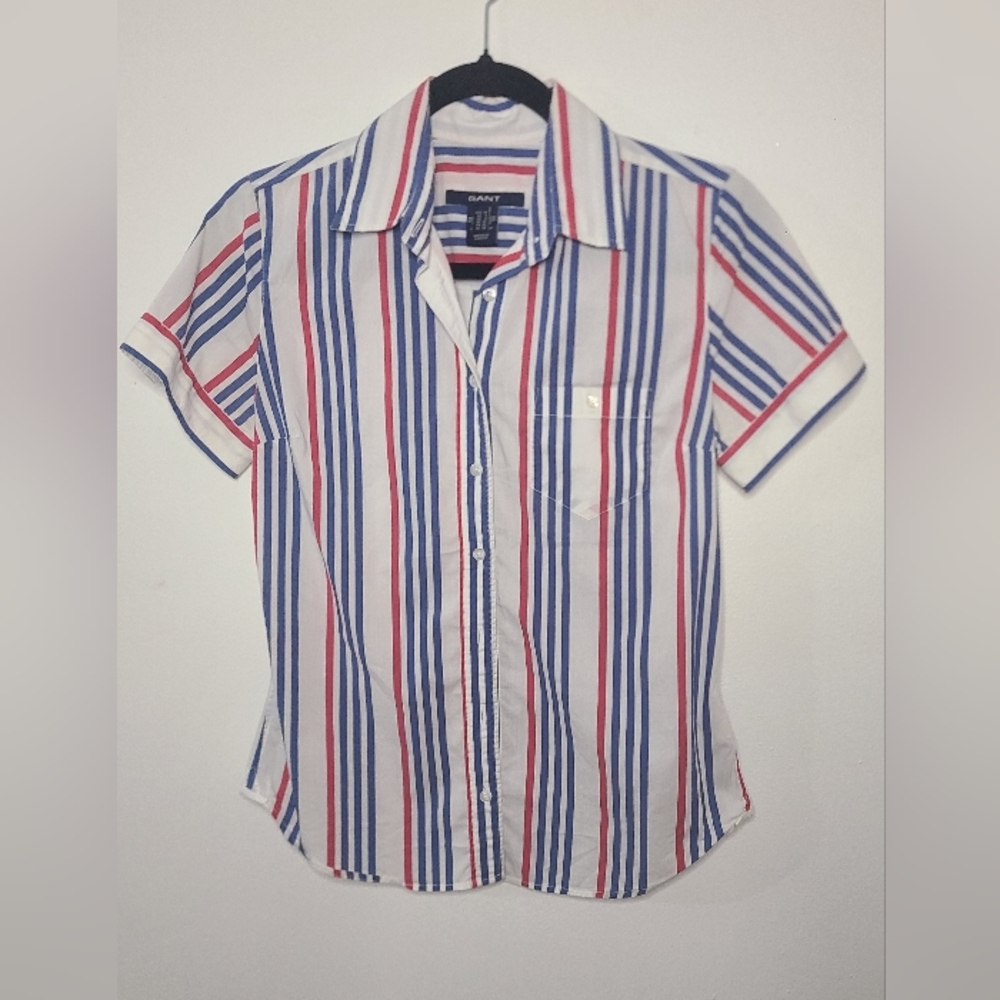 Gant Striped Button-Up Shirt With Elastic Stretch US Size 4